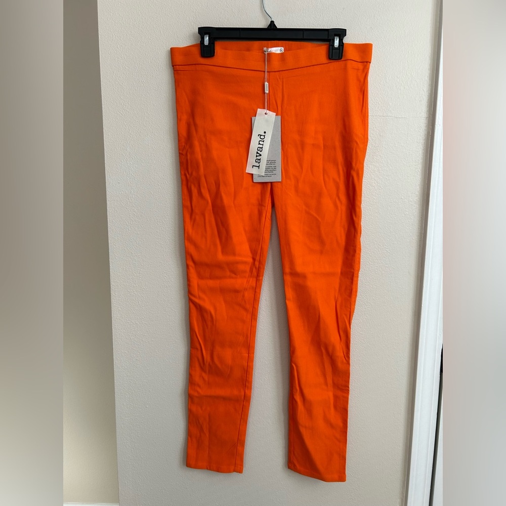 NWT Lavand Orange Skinny Leg Pull On Pants - Size XL